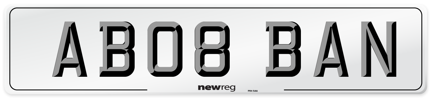 AB08 BAN Number Plate from New Reg